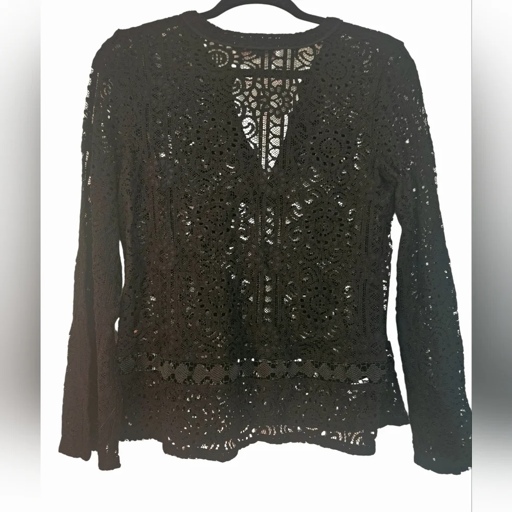 Loft Lace V-Neck Blouse Women Petite M - Picture 2 of 4